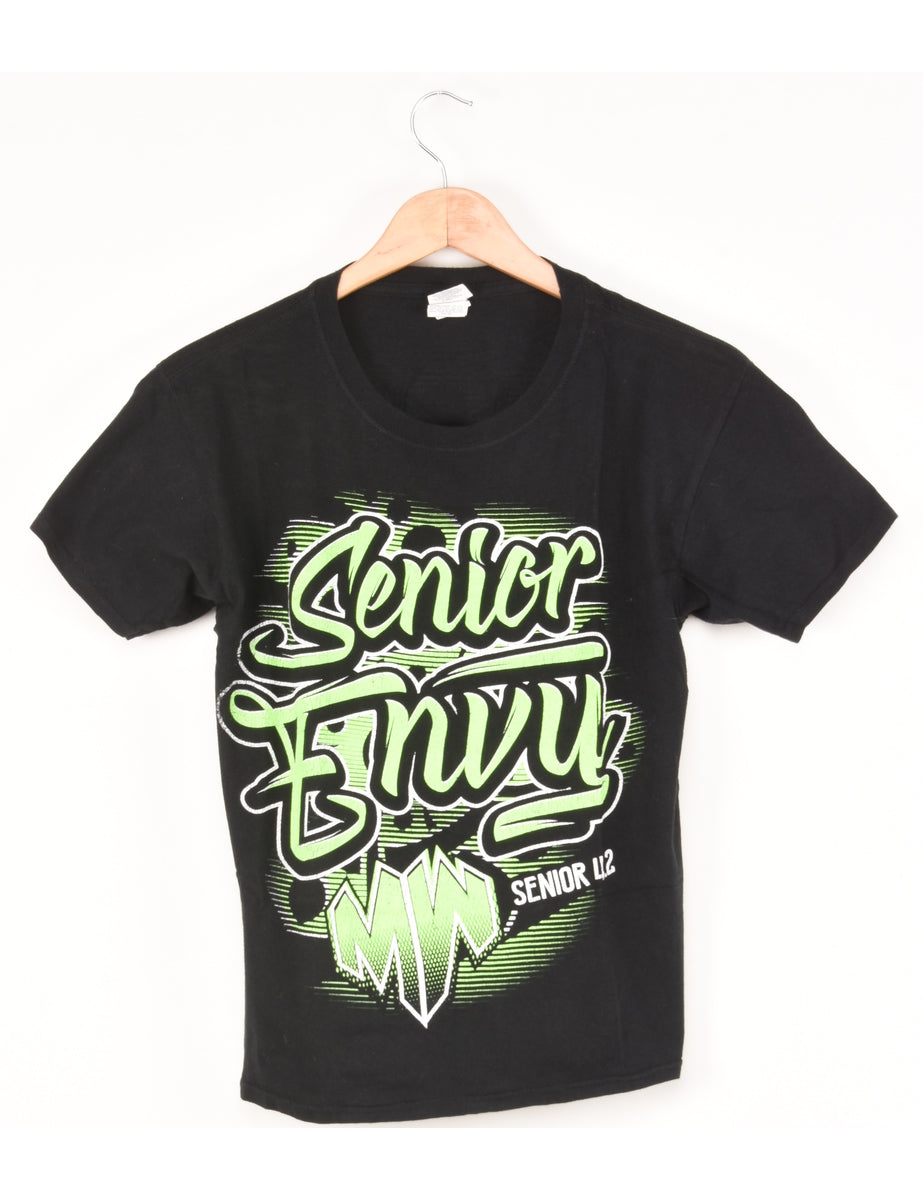 Unisex Neon Senior Envy Printed T shirt Black S Beyond Retro