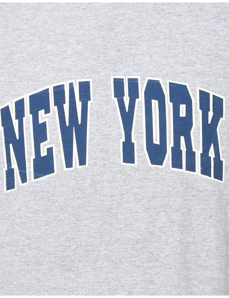 New York Grey Printed T-shirt - L