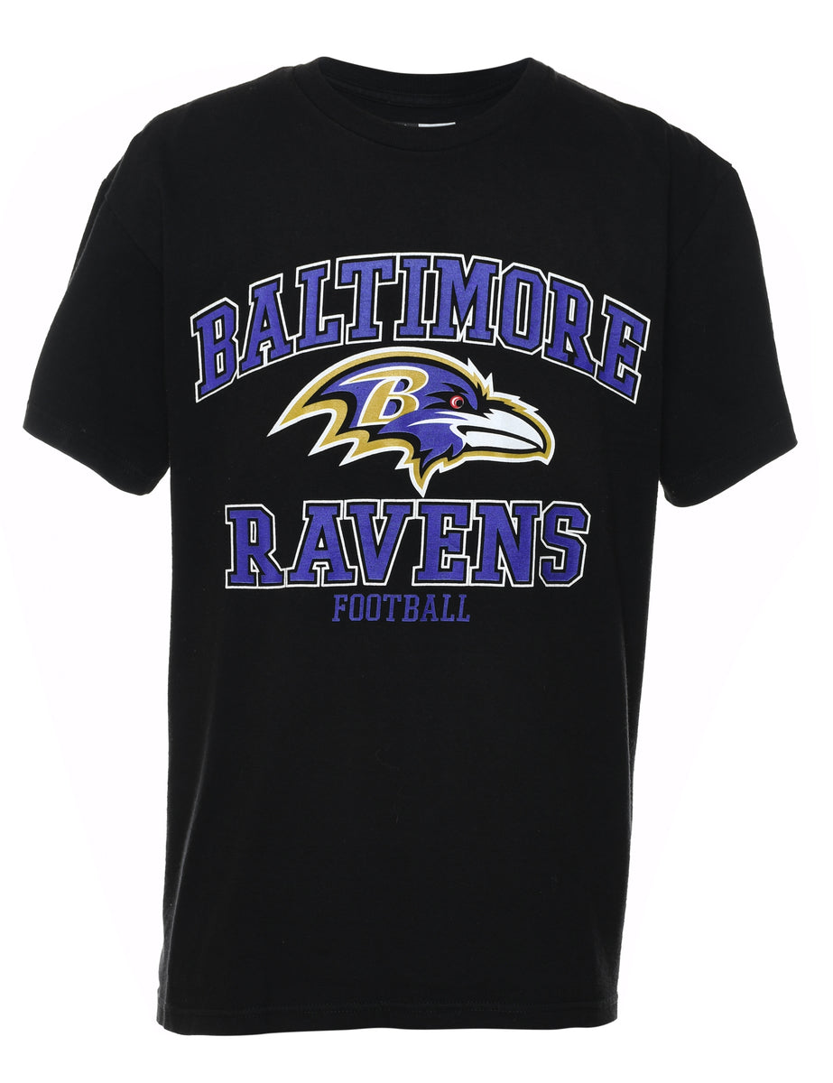 Unisex NFL Baltimore Ravens Black Purple Sports T-shirt Black, M