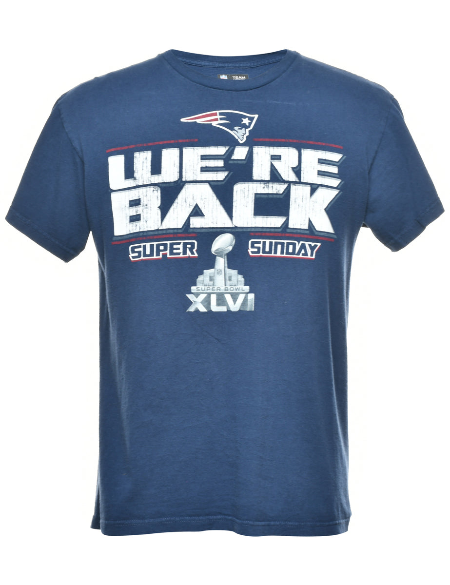 Unisex NFL Super Bowl XLVI Sports T-shirt Blue, M Beyond Retro