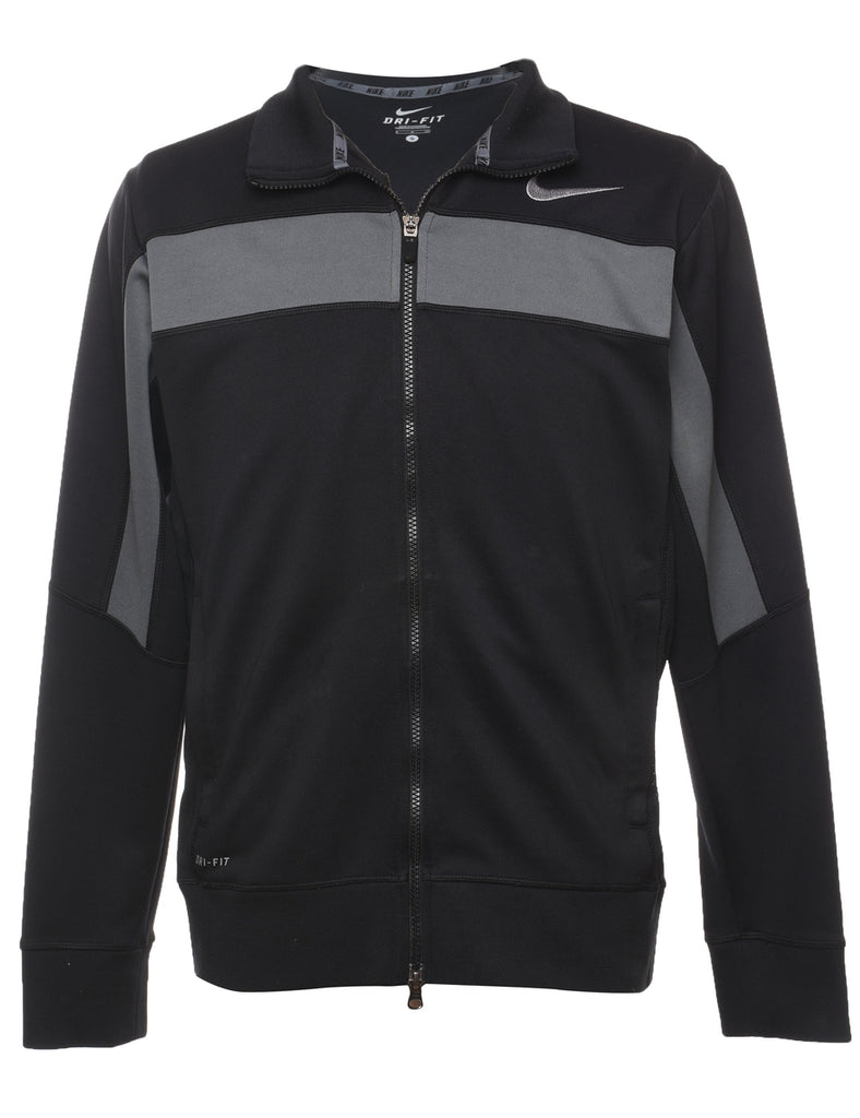 Nike Dri-Fit Black & Grey Track Top - S