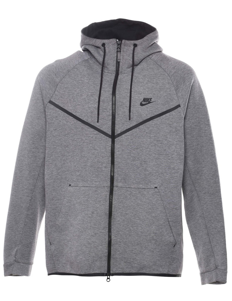 Nike Grey & Black Contrast Trim Hooded Sweatshirt - XL