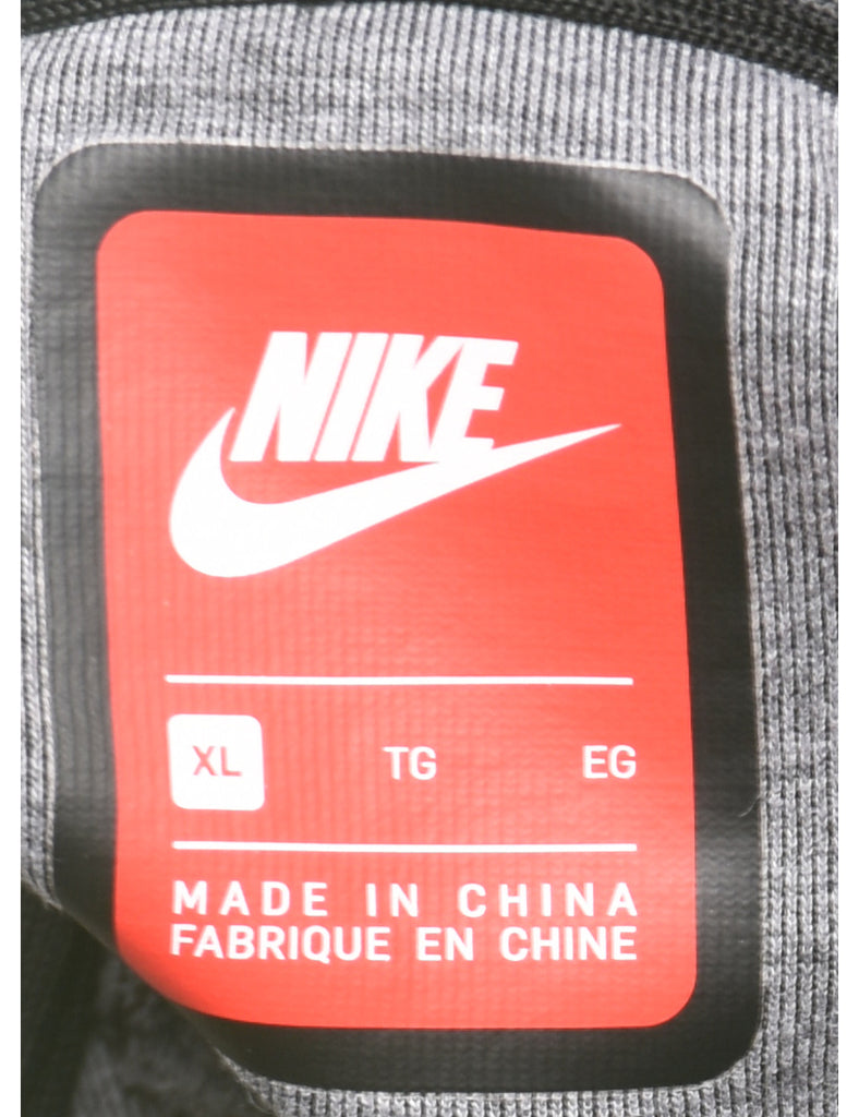 Nike Grey & Black Contrast Trim Hooded Sweatshirt - XL