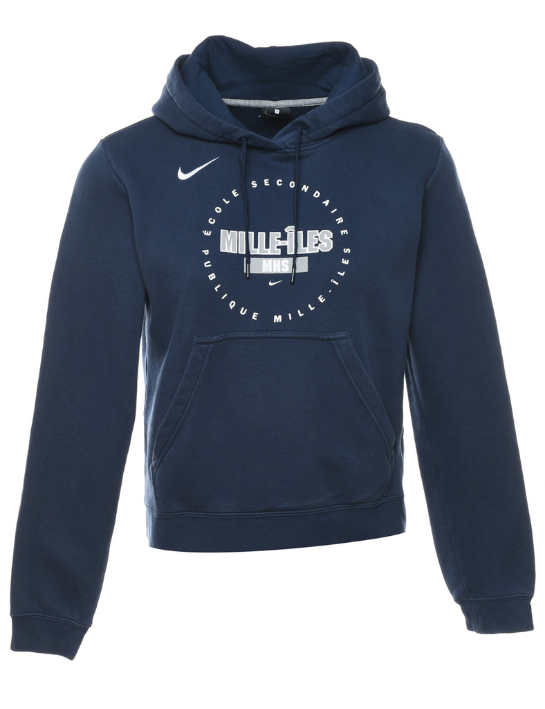 Nike Navy Printed Hoodie - S