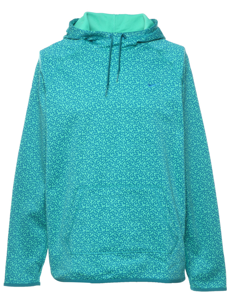 Nike Turquoise Patterned Hoodie - L