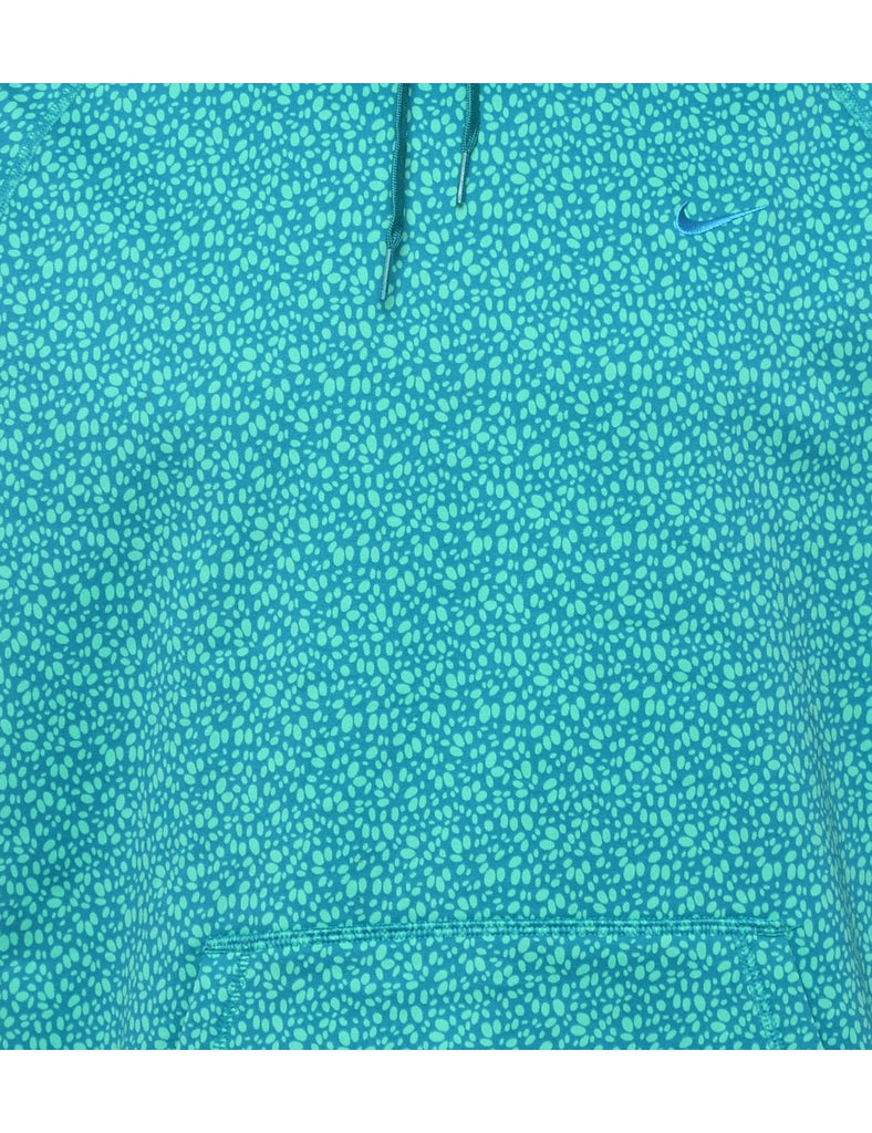 Nike Turquoise Patterned Hoodie - L