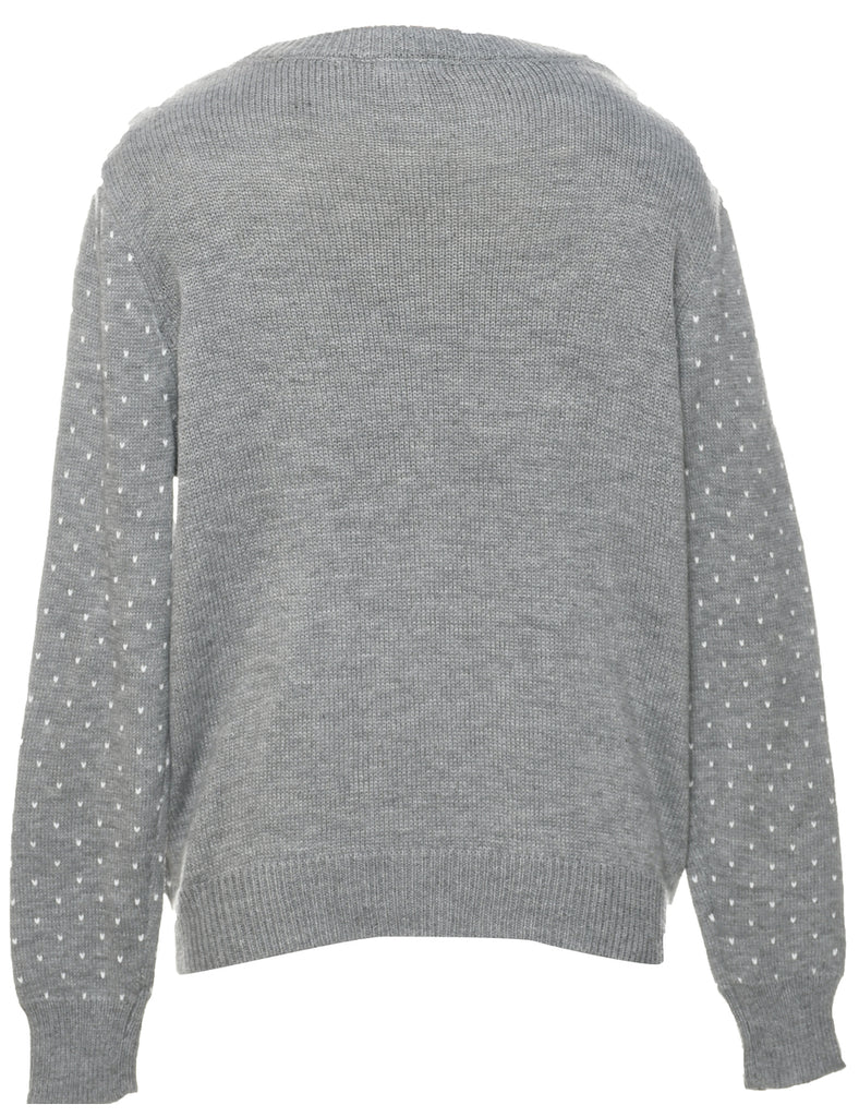 Nordic Print Penguin Christmas Jumper - L