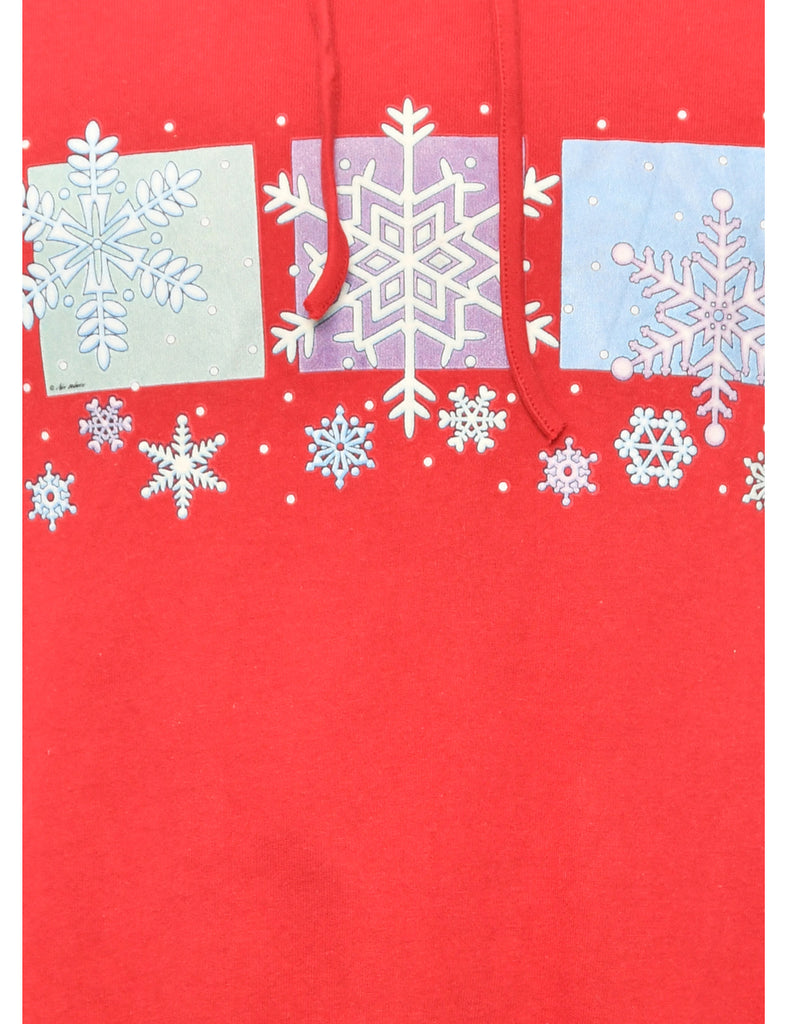 Nordic Print Red Christmas Sweatshirt - L