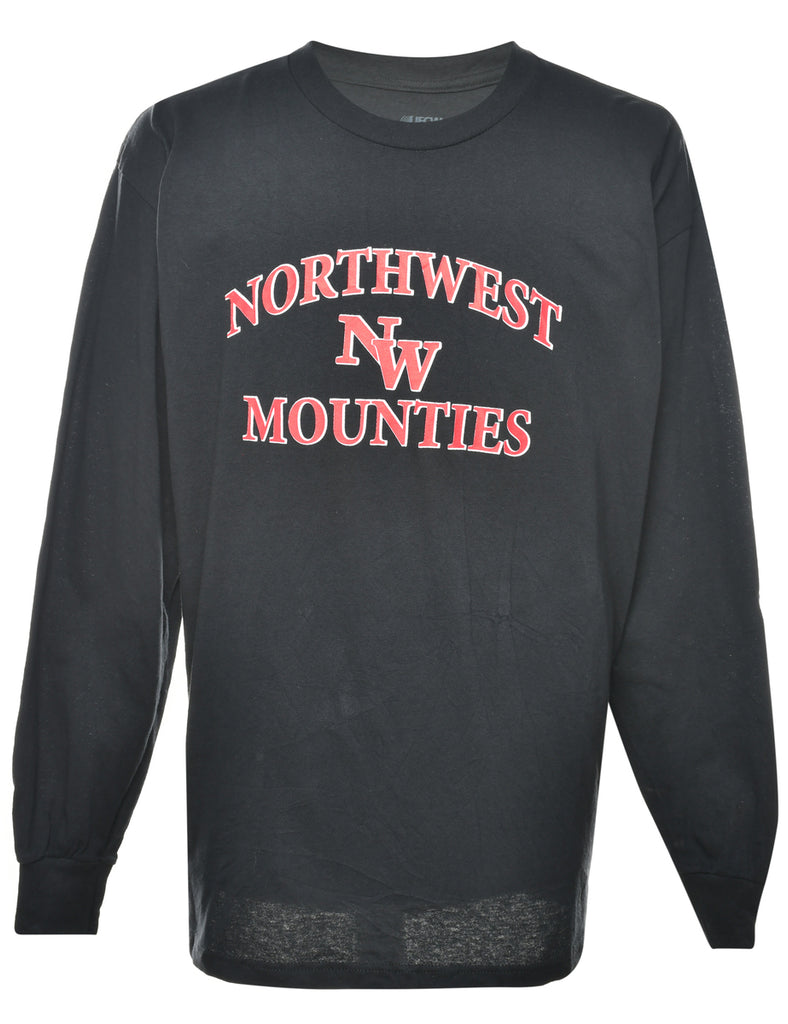 Northwest Mounties Red & Black Printed T-shirt - XL