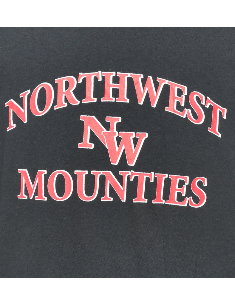 Northwest Mounties Red & Black Printed T-shirt - XL