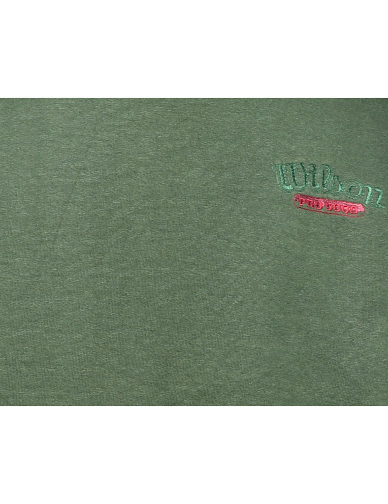 Olive Green Printed Sweatshirt - XL