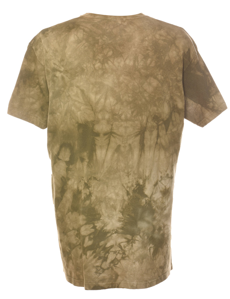 Olive Green Tie Dye The Mountain T-shirt - L