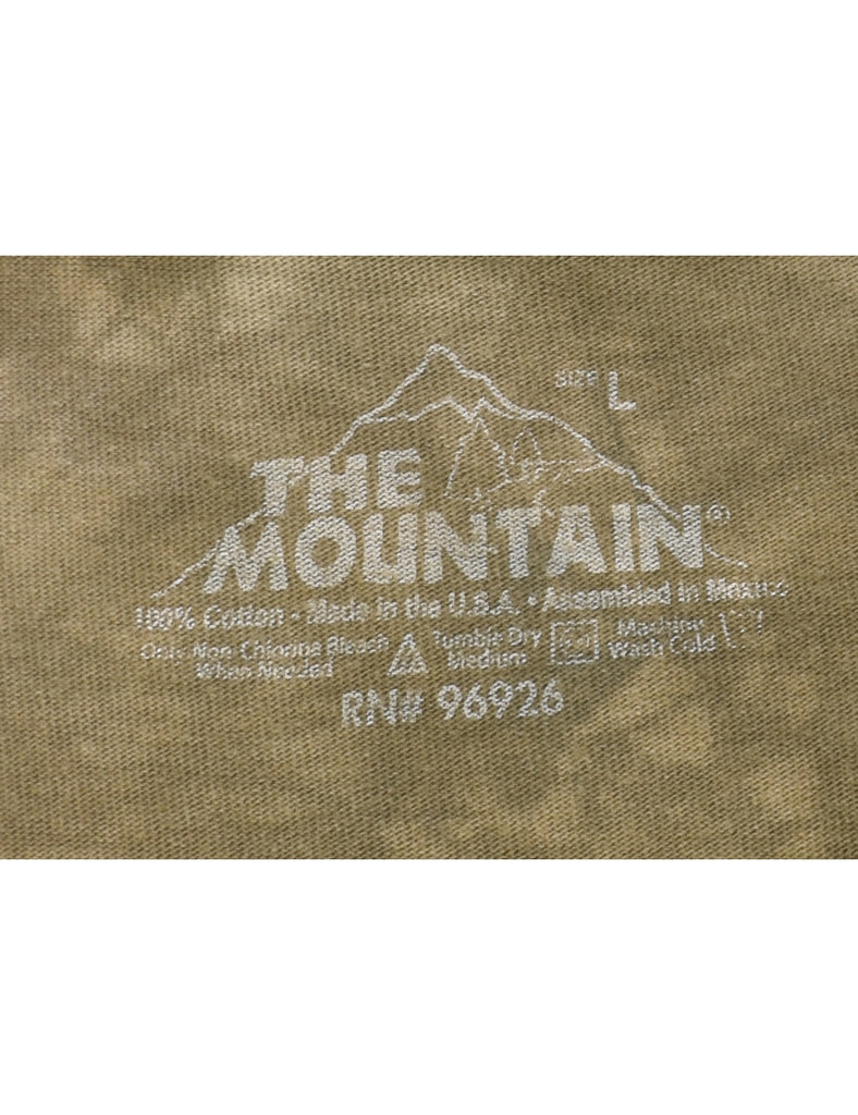 Olive Green Tie Dye The Mountain T-shirt - L