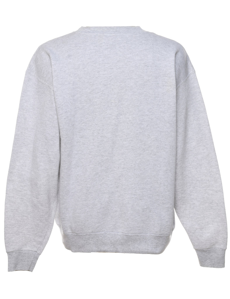 Oneita Printed Heart Design 1990s Sweatshirt - XL