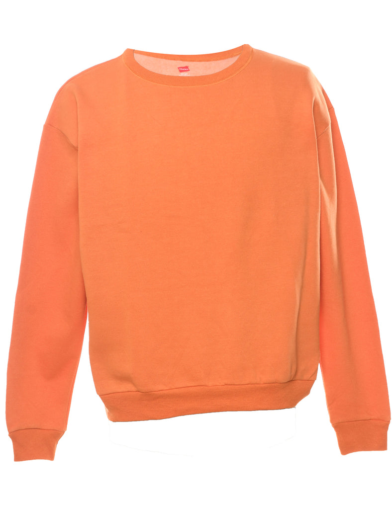 Orange Plain Sweatshirt - L