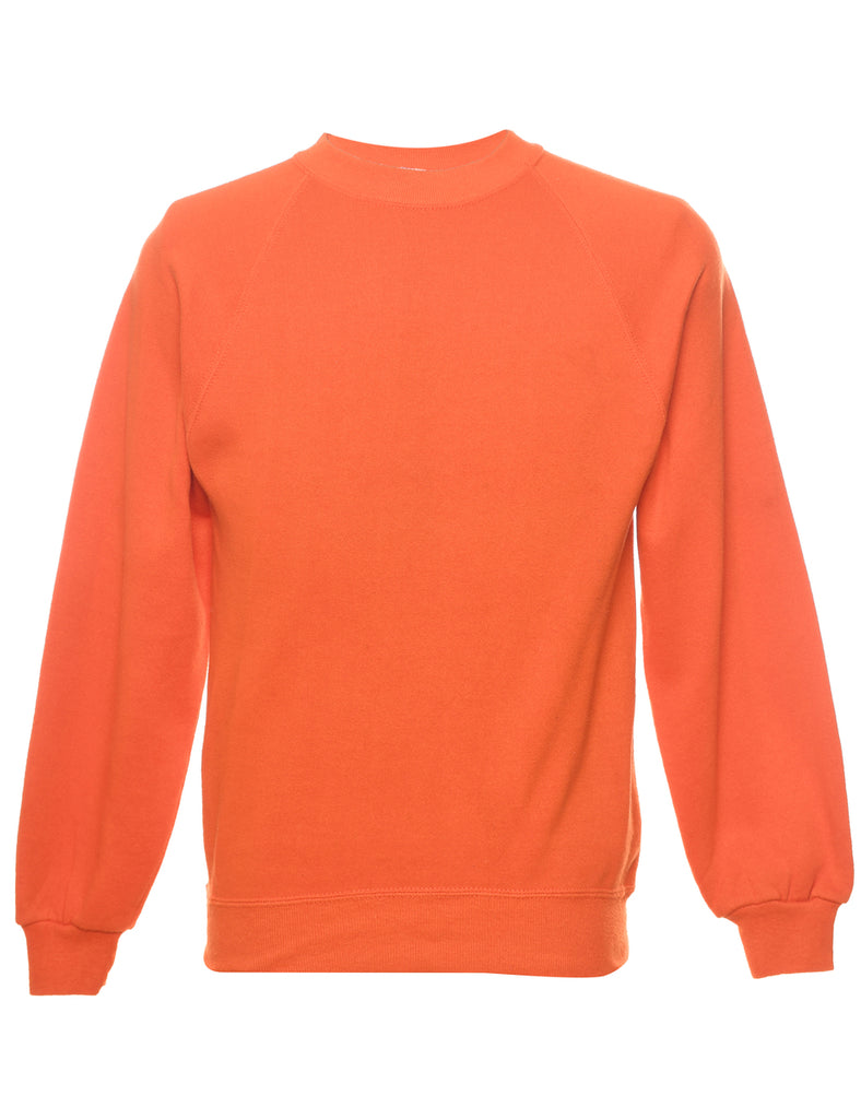 Orange Plain Sweatshirt - M