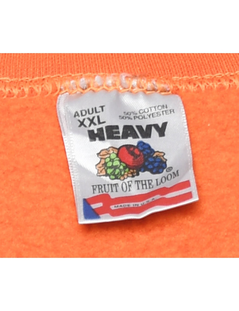 Orange Plain Sweatshirt - XXL