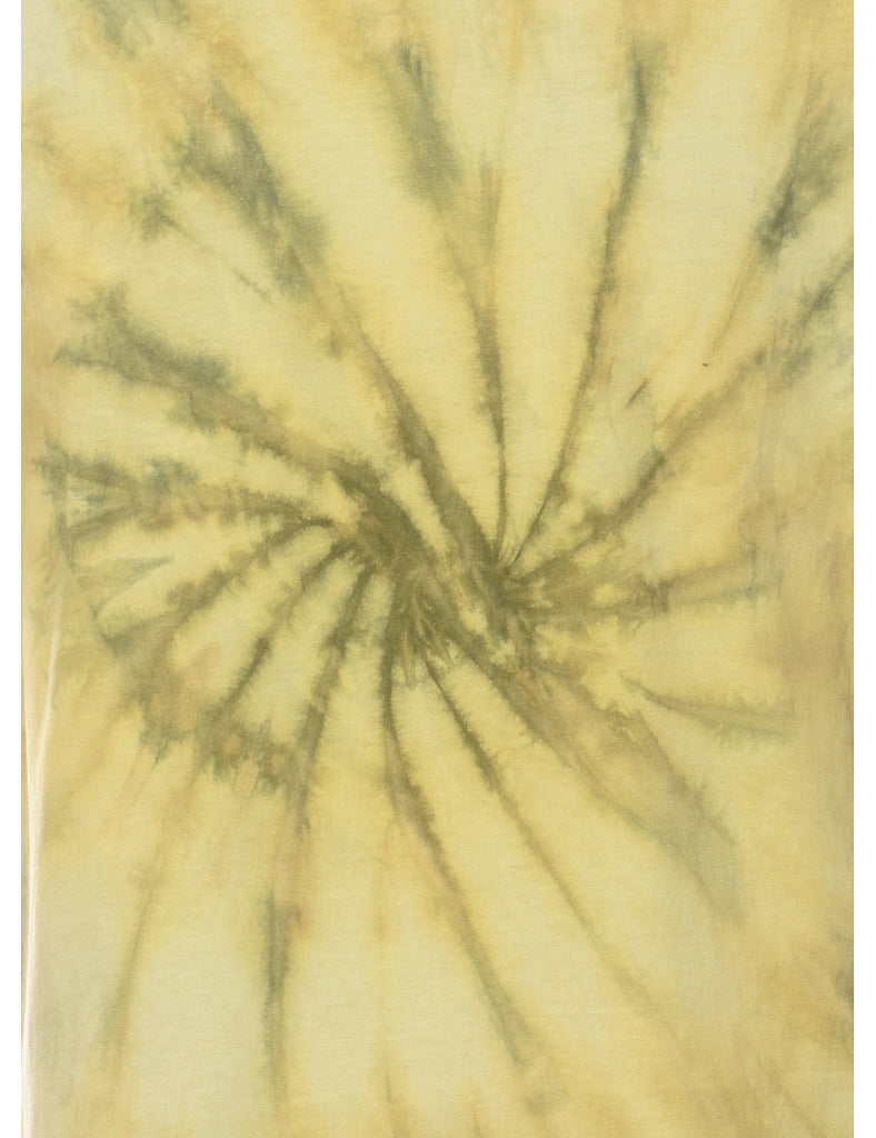Pale Yellow & Green Tie Dye T-shirt - L