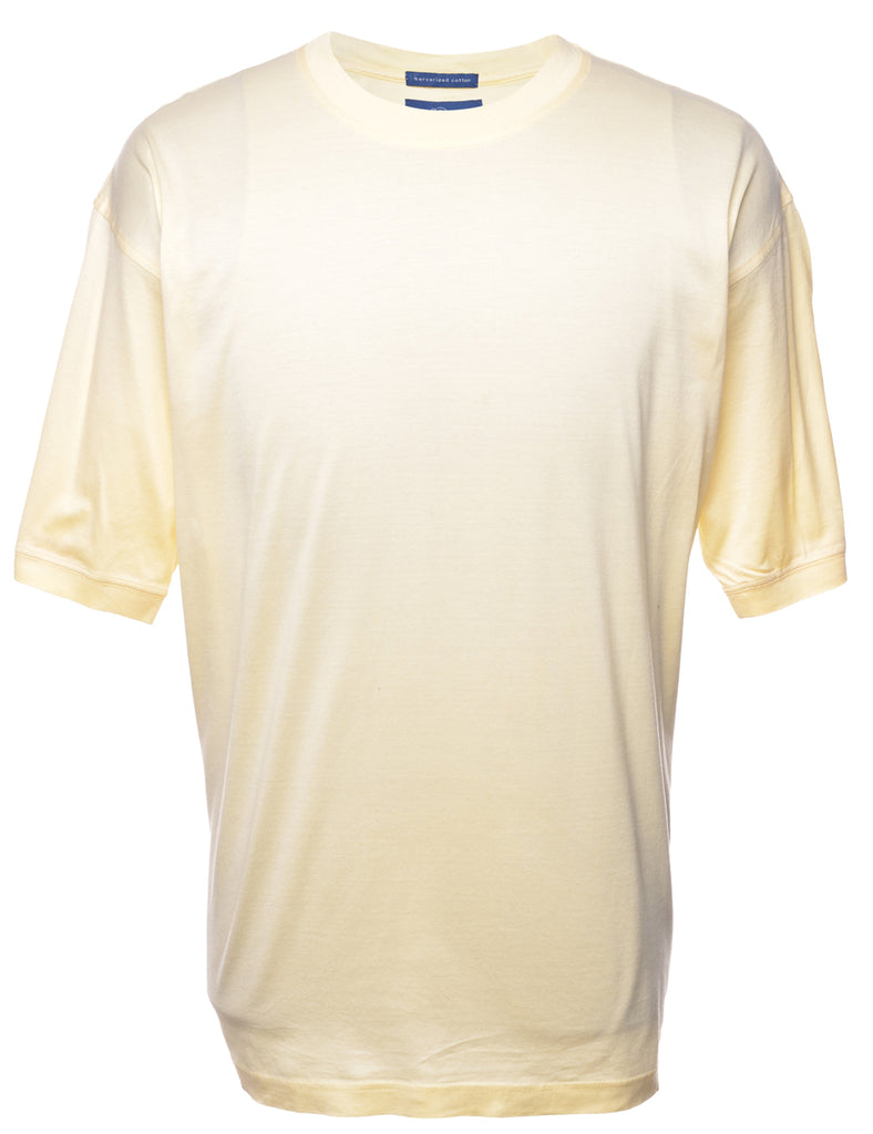 Pale Yellow Plain T-shirt - L