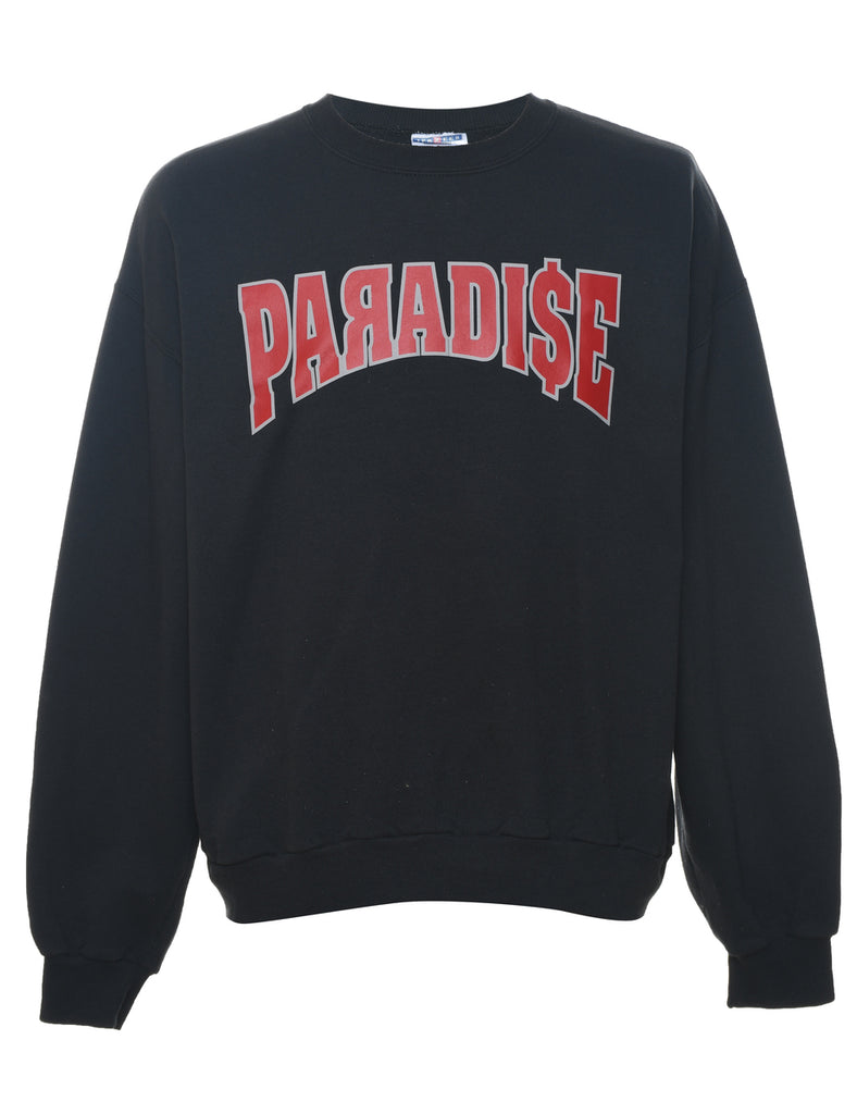 Paradise Printed Black & Red Sweatshirt - L