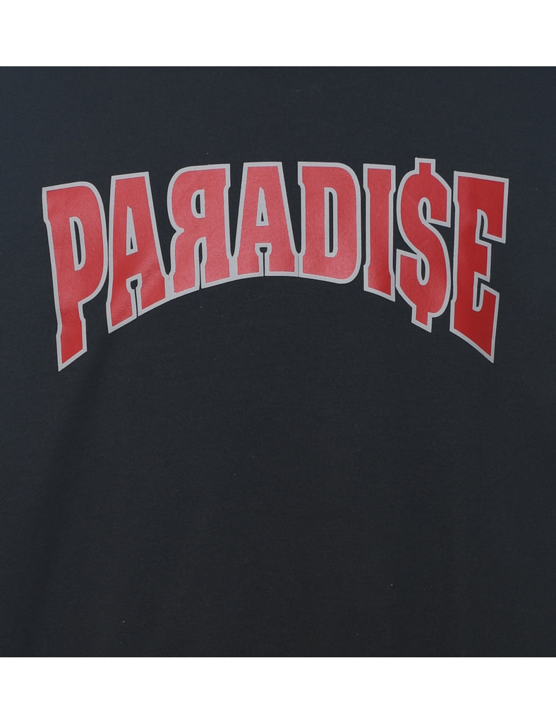 Paradise Printed Black & Red Sweatshirt - L