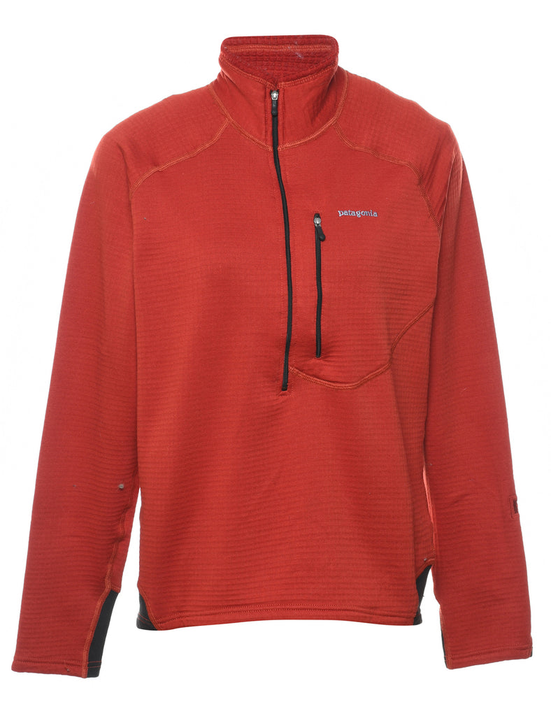 Patagonia Plain Red Quarter-Zip Sweatshirt - S