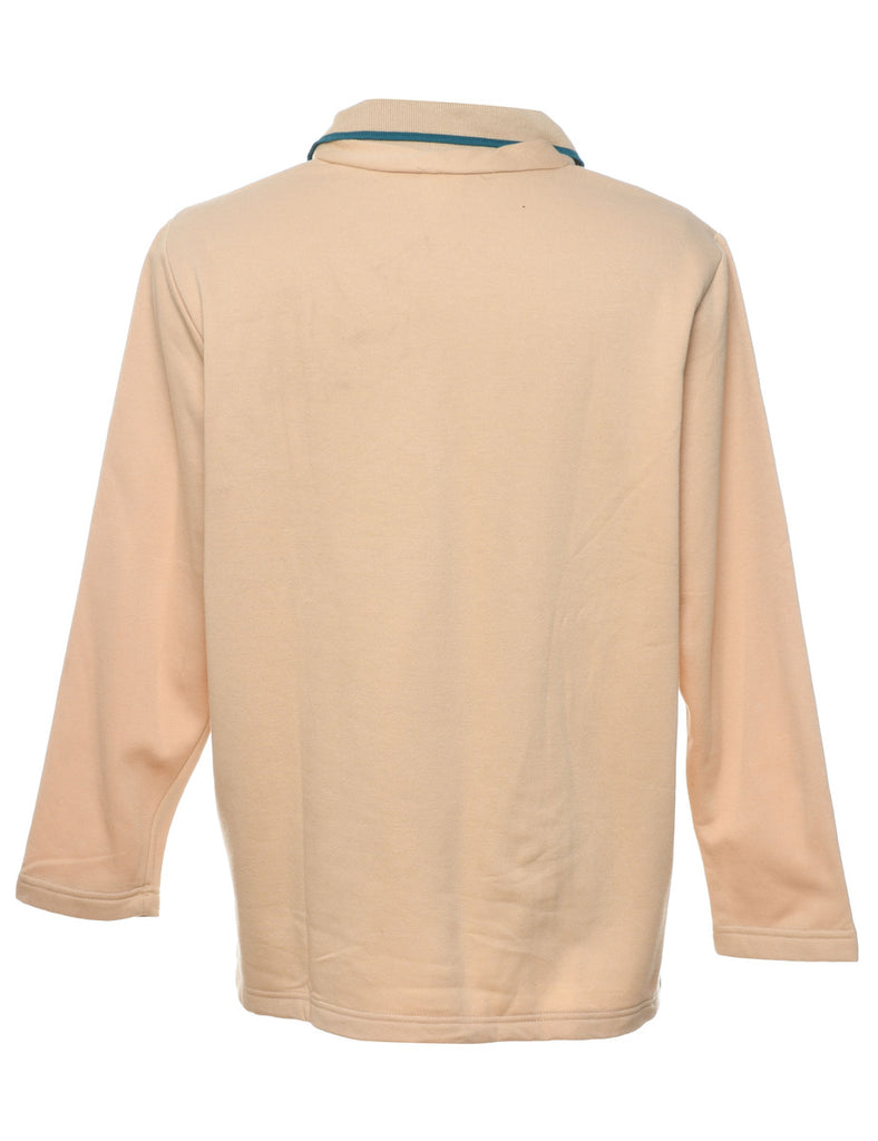 Peach 1990s Embroidered Sweatshirt - L