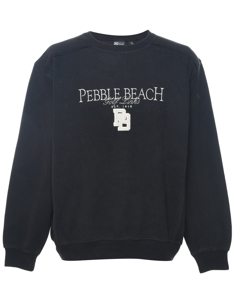 Pebble Beach Embroidered Black & White Sweatshirt - L