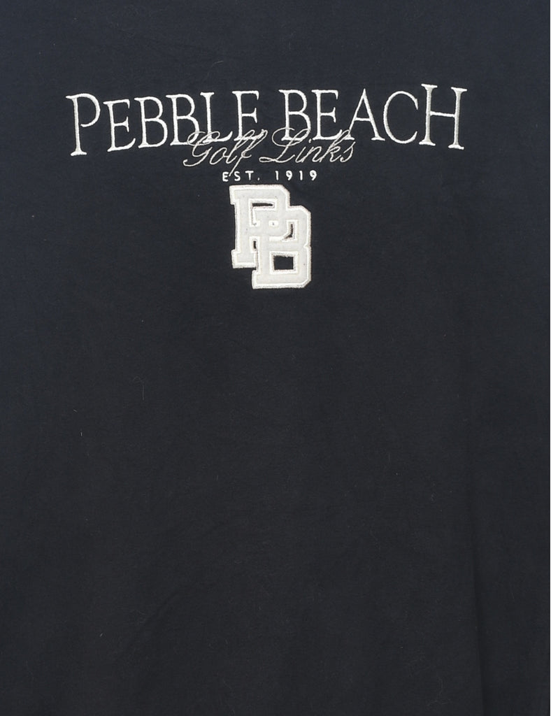 Pebble Beach Embroidered Black & White Sweatshirt - L