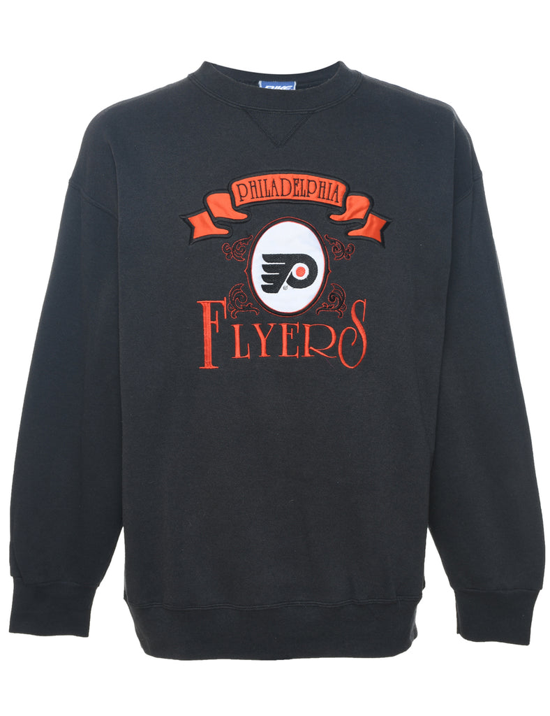 Philadelphia Flyers Embroidered Black & Orange Sweatshirt - L