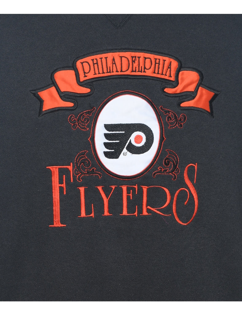 Philadelphia Flyers Embroidered Black & Orange Sweatshirt - L