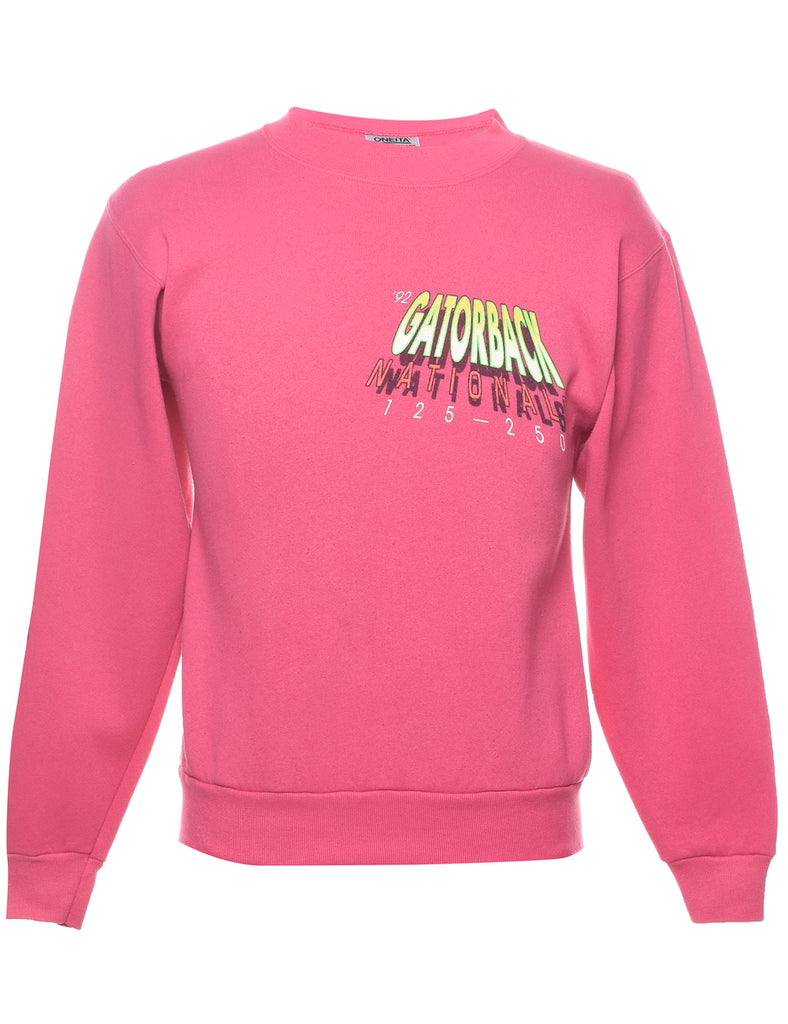 Pink Gatorback Nationals Printed Sweatshirt - M