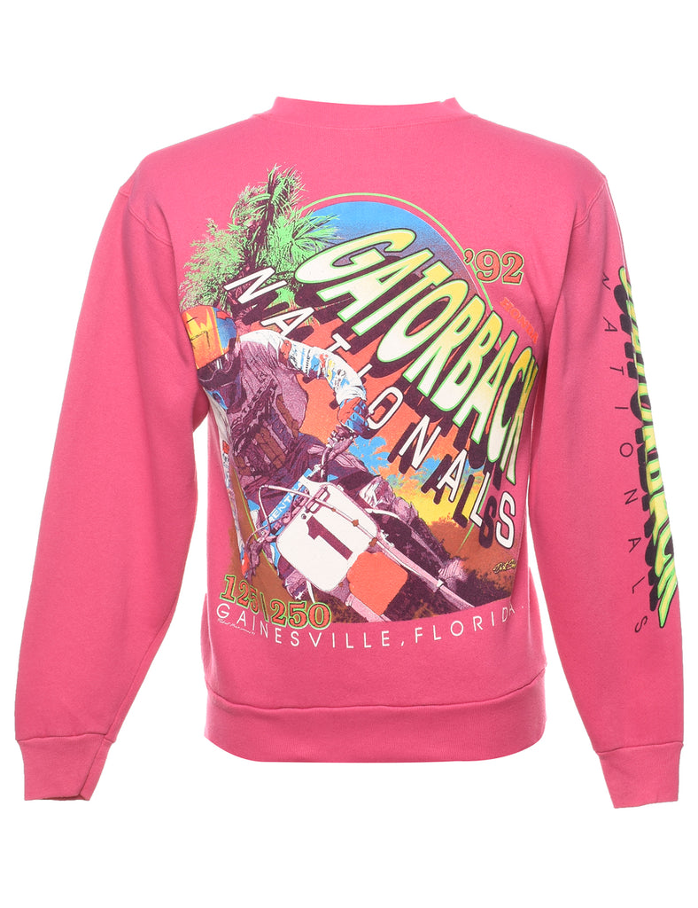 Pink Gatorback Nationals Printed Sweatshirt - M