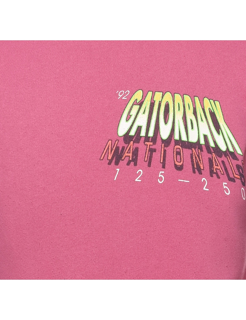 Pink Gatorback Nationals Printed Sweatshirt - M