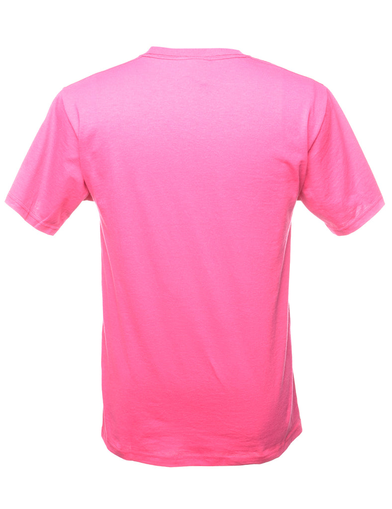 Pink Plain T-shirt - M