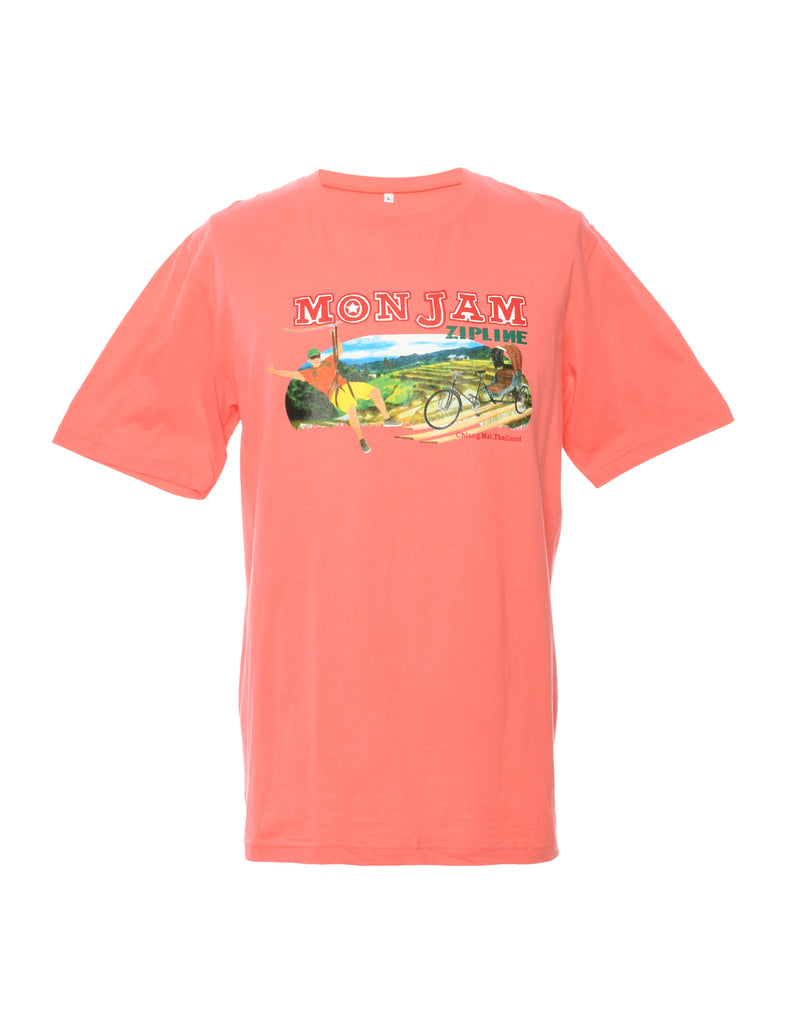 Pink Printed T-shirt - L