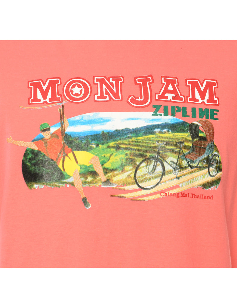 Pink Printed T-shirt - L