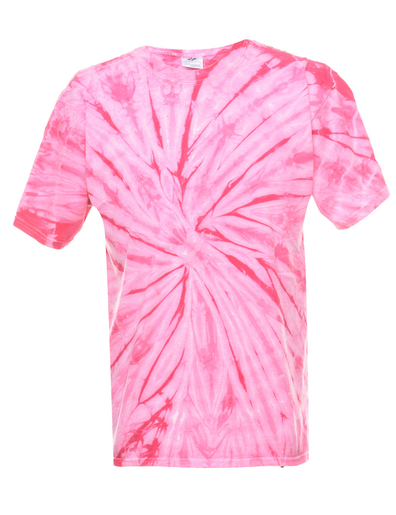 Pink Tie Dye Design T-shirt - L