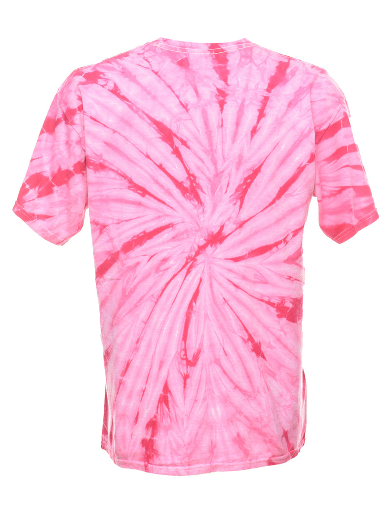 Pink Tie Dye Design T-shirt - L