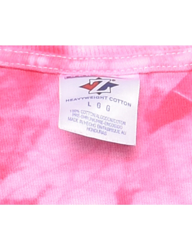 Pink Tie Dye Design T-shirt - L