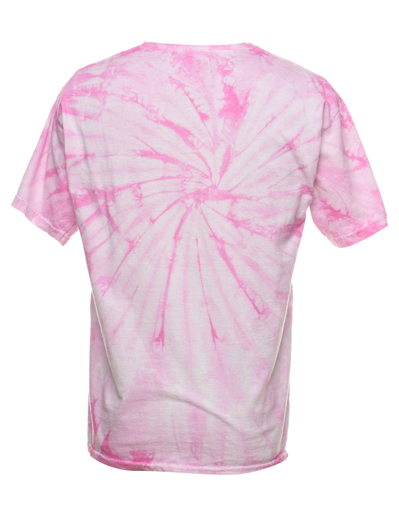 Pink & White Disney Tie Dye Cartoon T-shirt - L