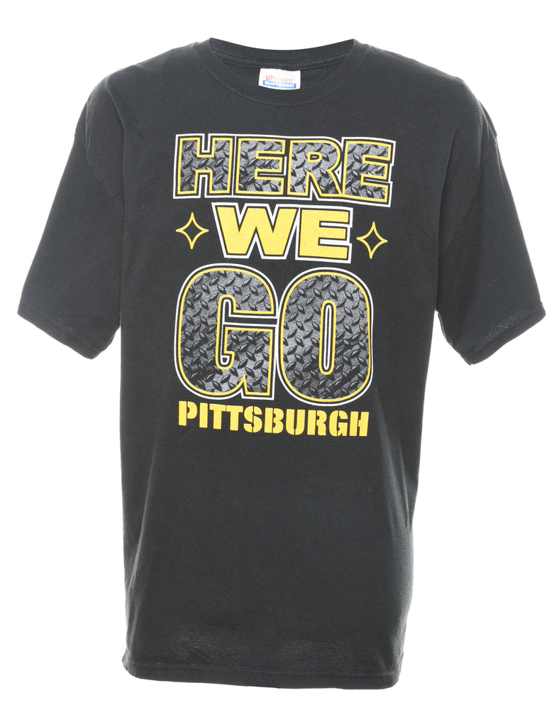Pittsburgh Black & Yellow Printed T-shirt - XL