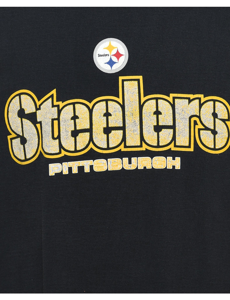 Pittsburgh Steelers Black Printed T-shirt - L