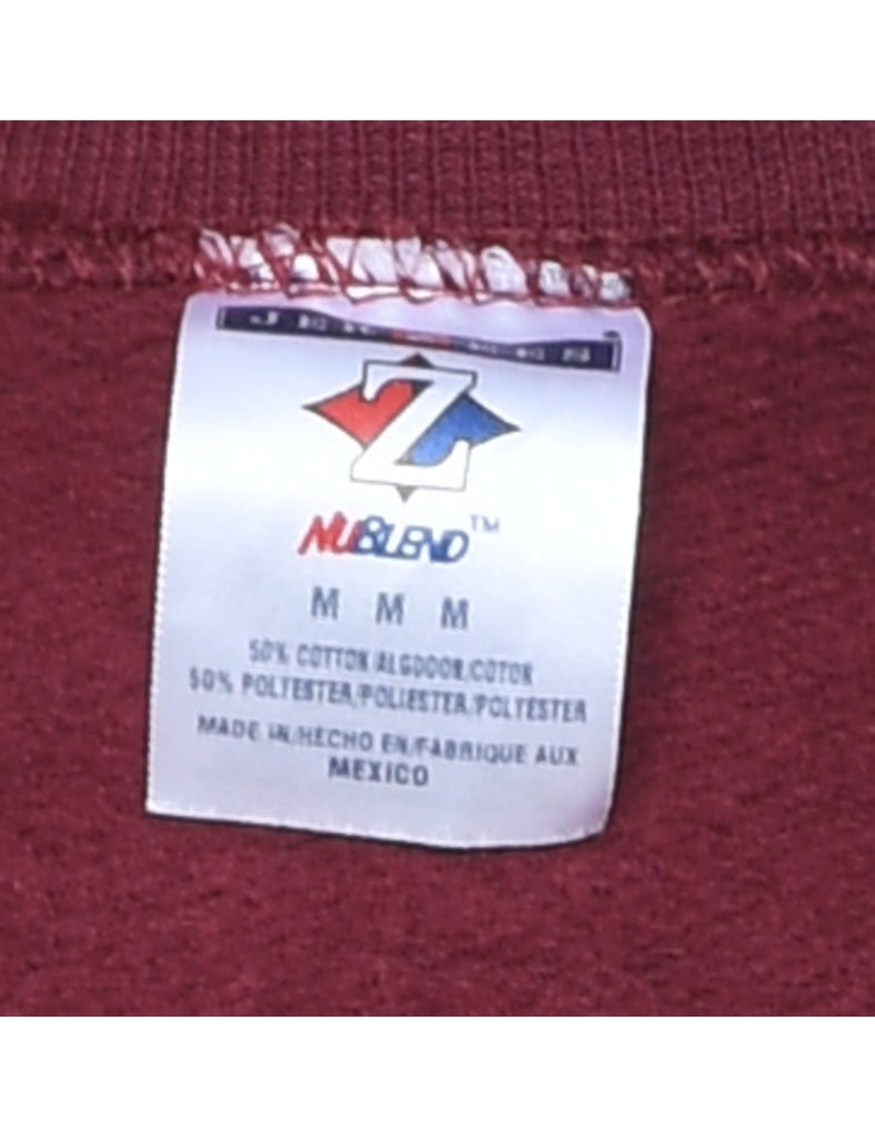 Plum Autumn Celebration Embroidered Sweatshirt - M