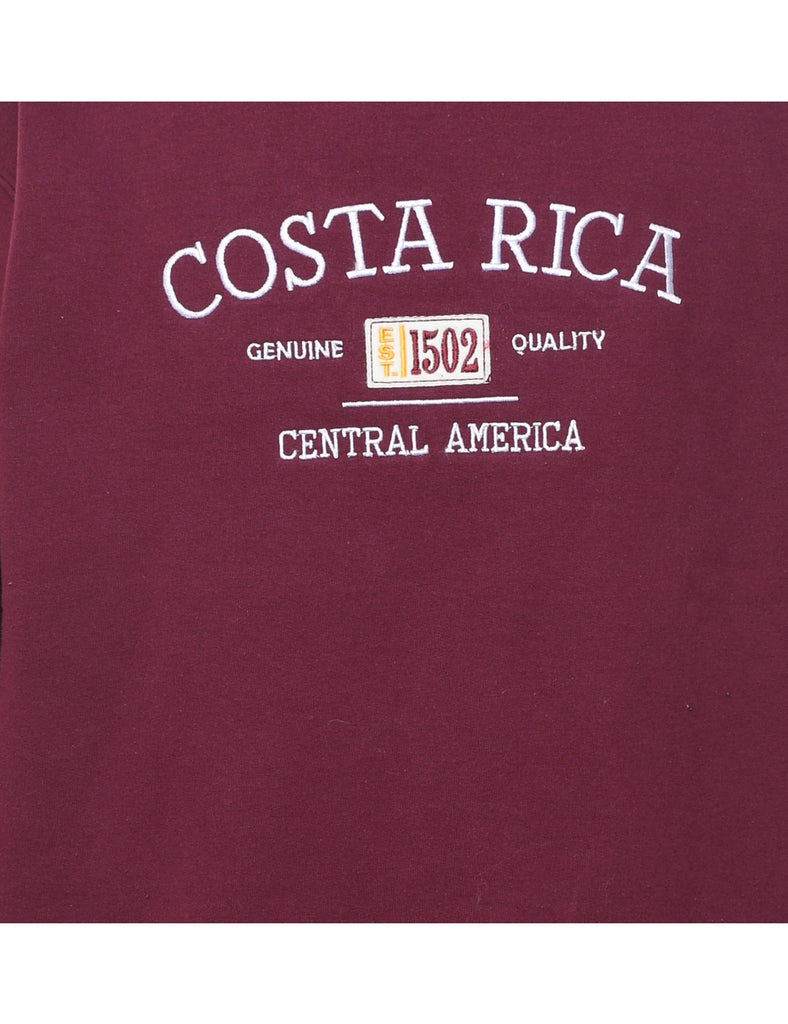 Plum Embroidered Costa Rica Sweatshirt - S