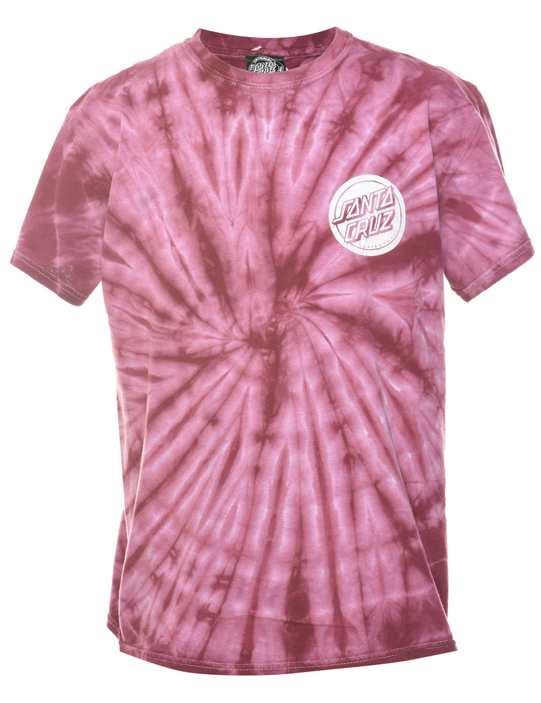 Plum Tie Dye Santa Cruz Skateboarding T-shirt - M