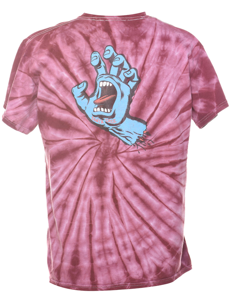 Plum Tie Dye Santa Cruz Skateboarding T-shirt - M