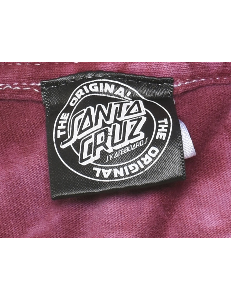 Plum Tie Dye Santa Cruz Skateboarding T-shirt - M