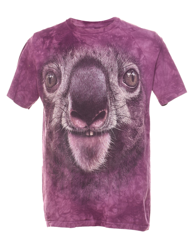 Plum Tie dyed Animal T-shirt - M