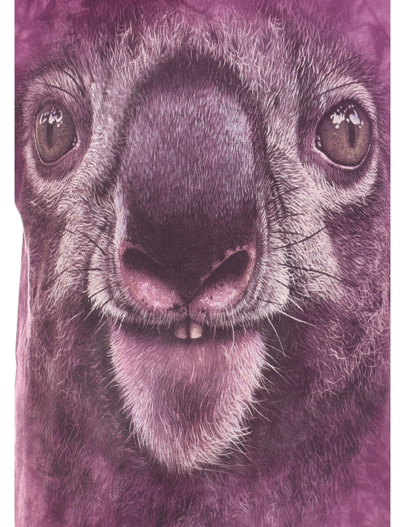Plum Tie dyed Animal T-shirt - M
